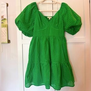 FLYING TOMATO Green Checkered Mini Dress!